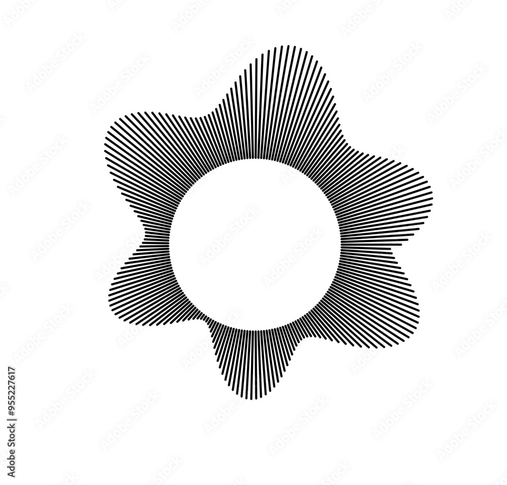 Poster radial frequency design showcasing vibrant sound elements, creating a visually engaging representati