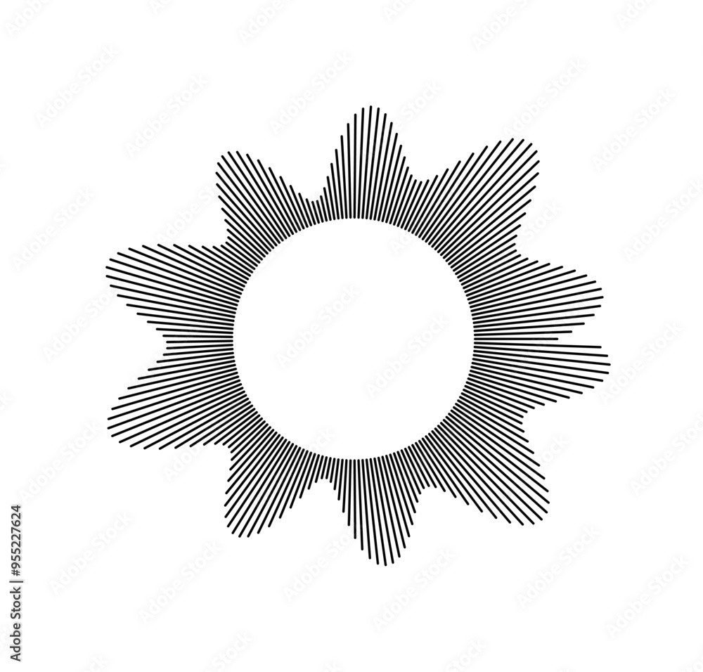 Fototapete radial frequency design showcasing vibrant sound elements, creating a visually engaging representati