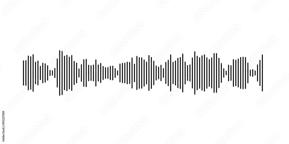 Leinwandbilder Stylized sound wave pattern with vertical lines for audio themes
