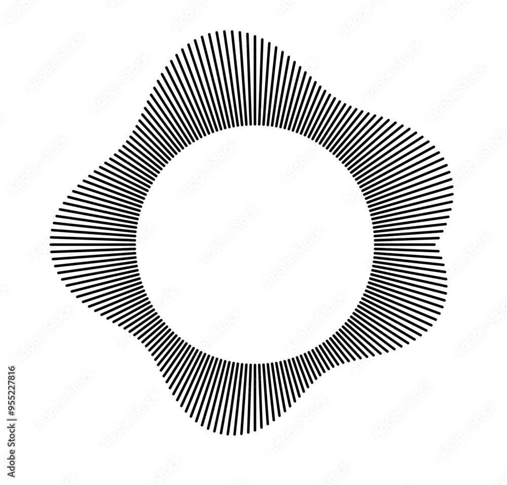 Fototapete geometric sound equalizer with circular wave effects, highlighting the relationship between sound an