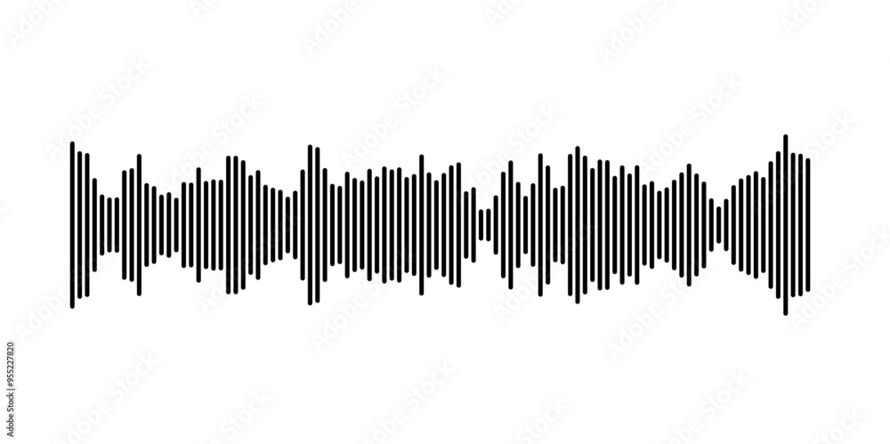 Poster dynamic vertical lines illustrating sound waves and audio frequencies
