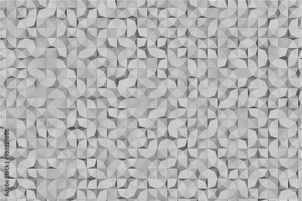 Aufkleber Stylish geometric artwork: nested squares arranged in a precise grid structure