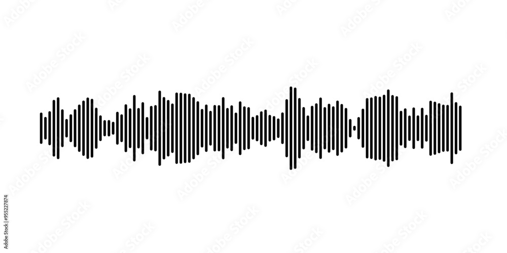 Leinwandbilder dynamic vertical lines illustrating sound waves and audio frequencies