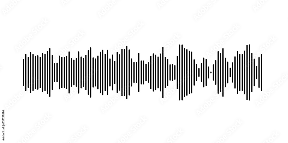 Fototapete dynamic vertical lines illustrating sound waves and audio frequencies