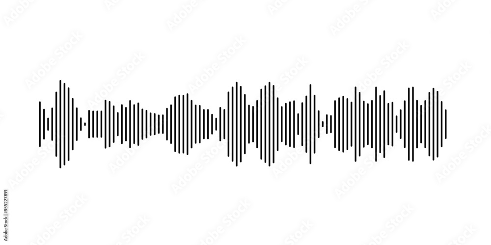 Fototapete dynamic vertical lines illustrating sound waves and audio frequencies