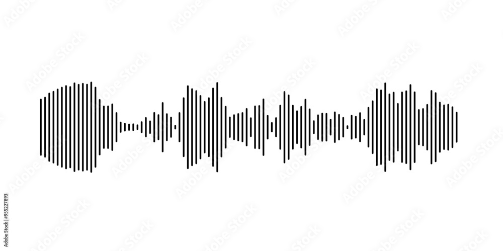 Leinwandbilder dynamic vertical lines illustrating sound waves and audio frequencies