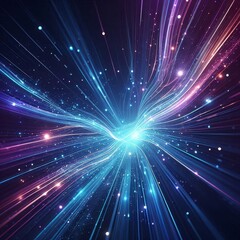 Naklejka premium Abstract background with blue and purple neon light rays, cut out 