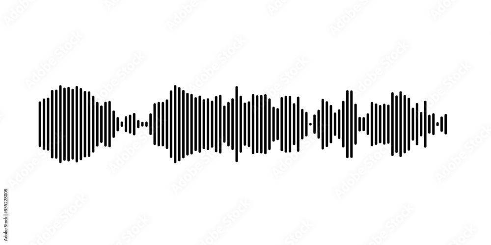 Fototapete vector art of sound waves represented by vertical line patterns