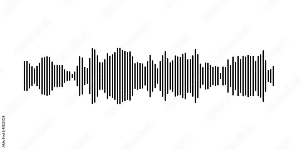 Poster contemporary sound wave design using parallel lines for visual impact