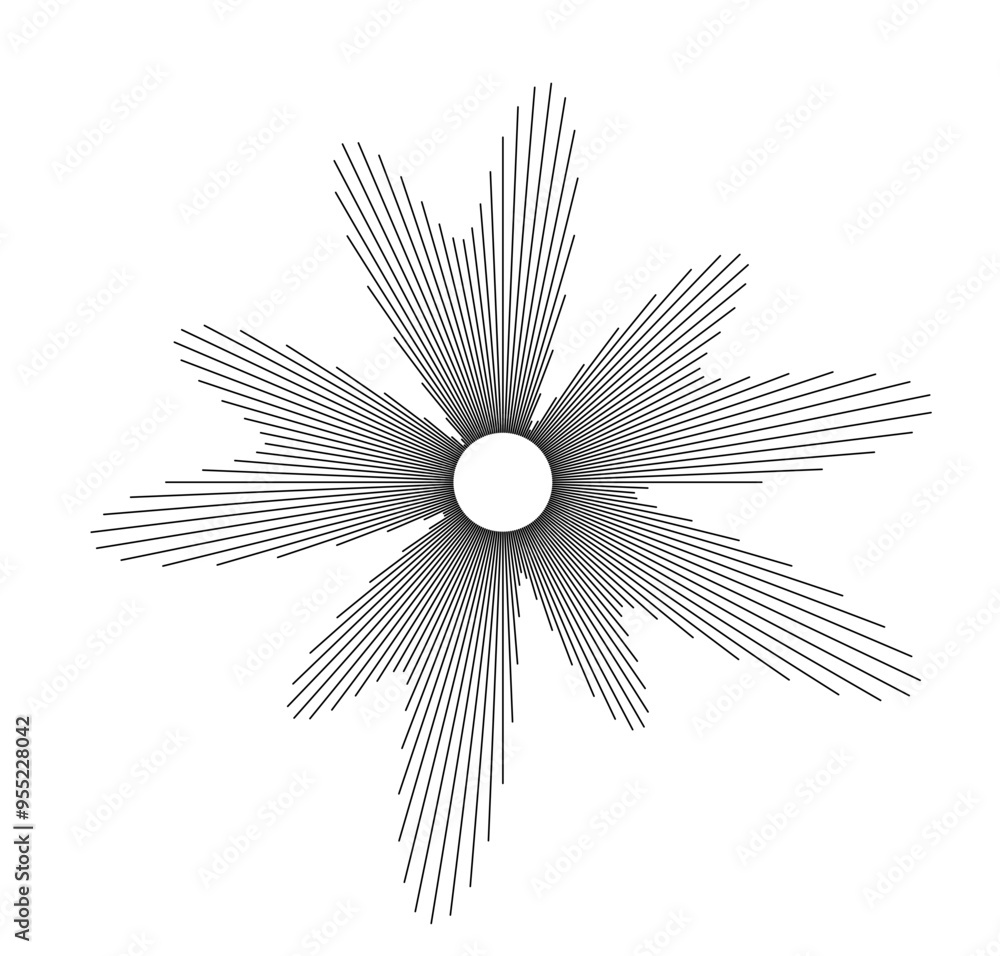 Poster radial frequency design showcasing vibrant sound elements, creating a visually engaging representati