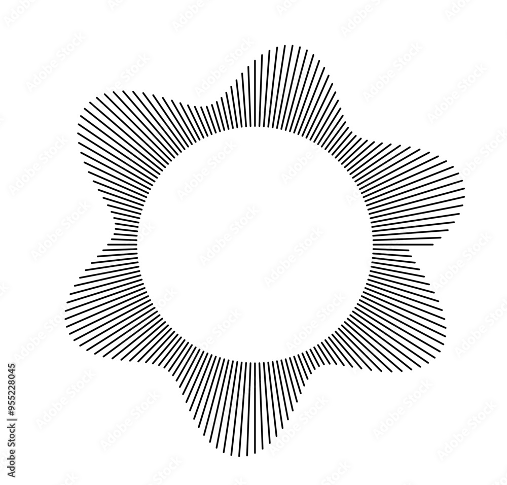 Aufkleber geometric sound equalizer with circular wave effects, highlighting the relationship between sound an