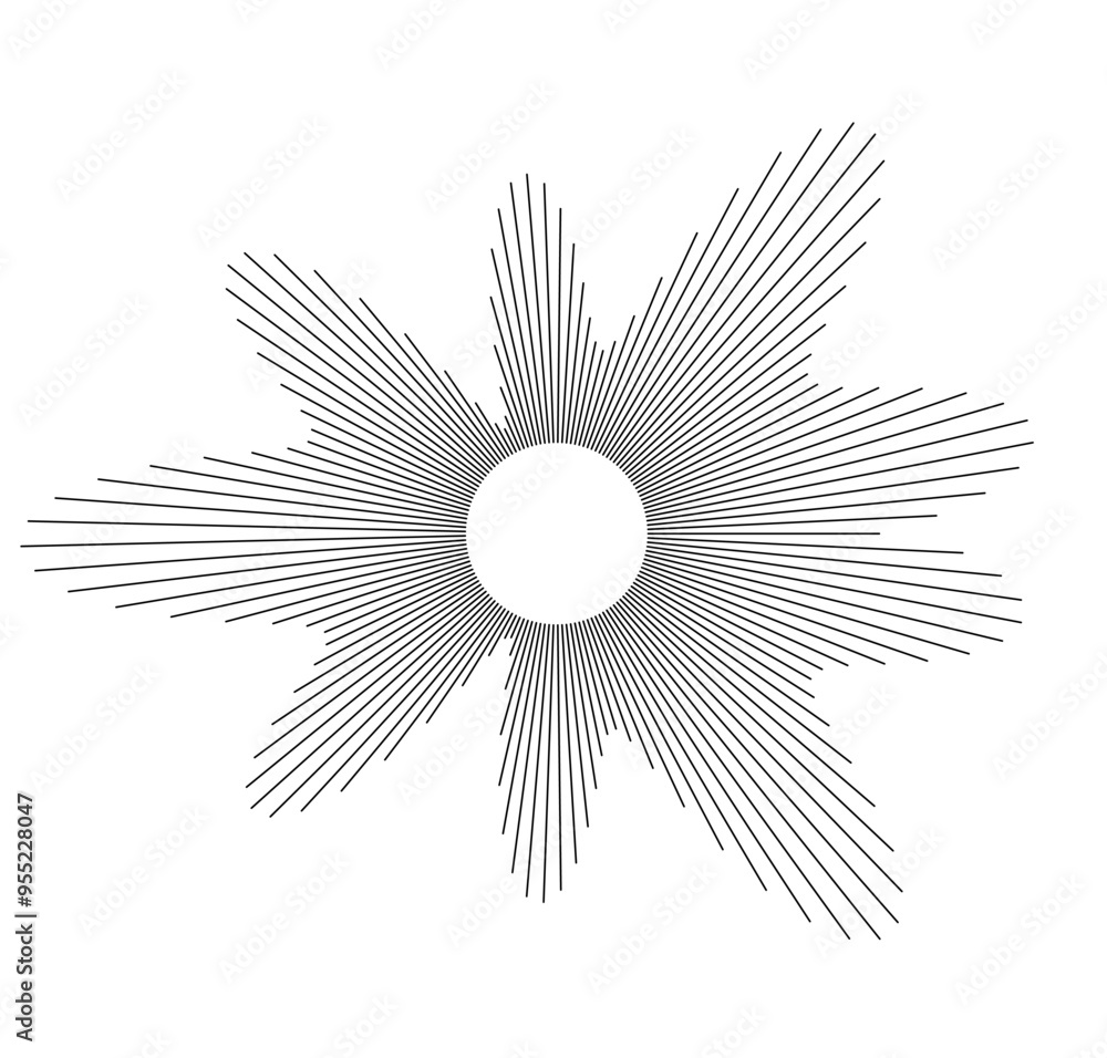 Poster radial frequency design showcasing vibrant sound elements, creating a visually engaging representati