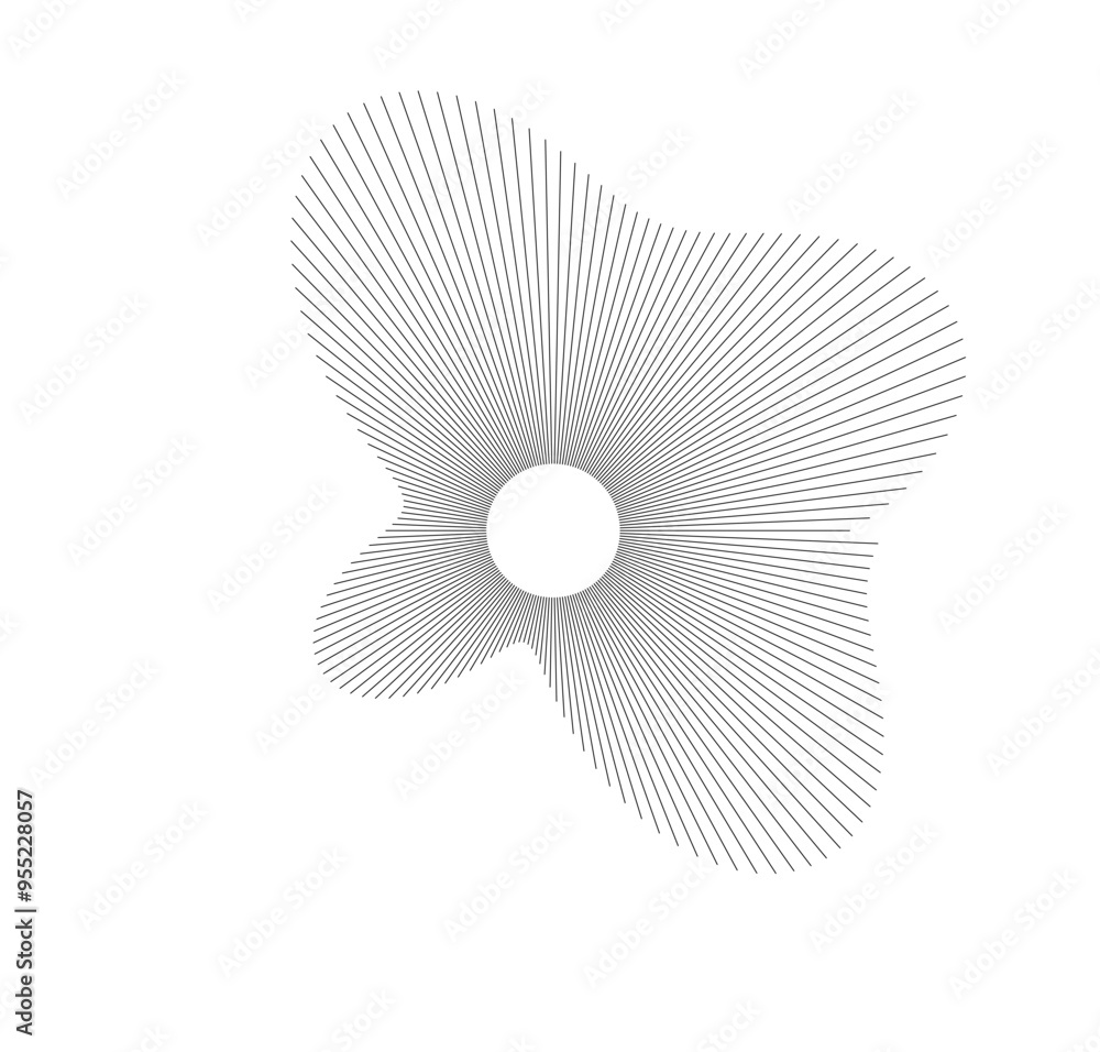 Leinwandbilder Circular audio visualization featuring intricate wavy line patterns that represent various sound frequencies and rhythms.