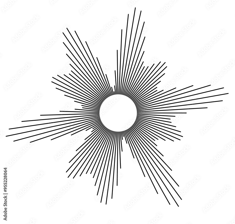 Leinwandbilder Radial frequency design showcasing vibrant sound elements, creating a visually engaging representation of audio waves.