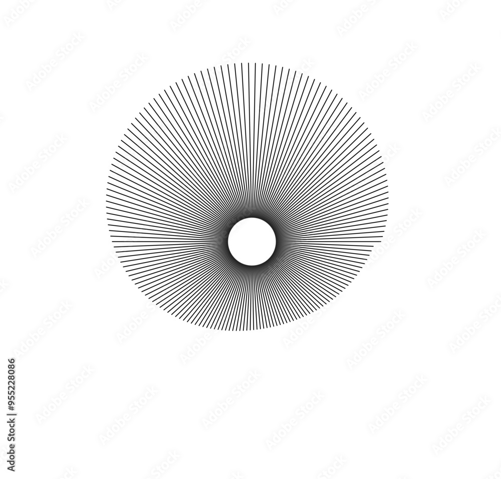Aufkleber radial sound waves in a dynamic circular design, illustrating the flow of audio energy.
