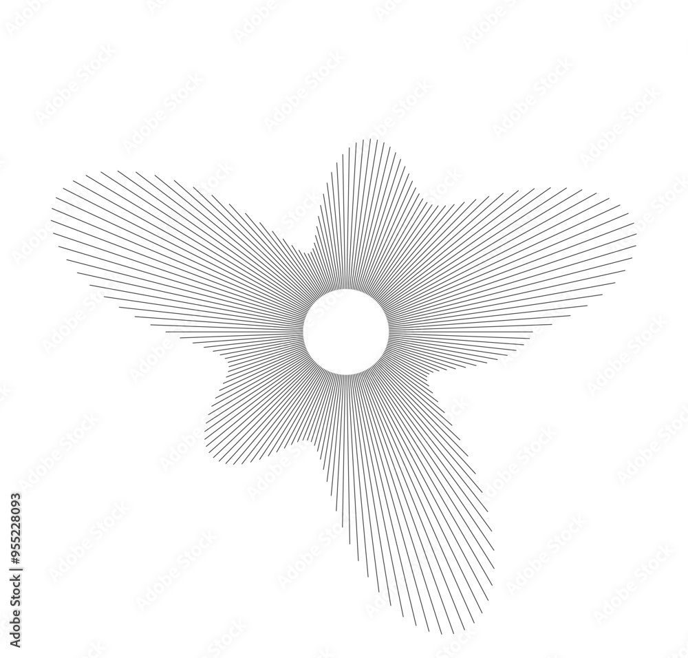 Fototapete radial sound waves in a dynamic circular design, illustrating the flow of audio energy.