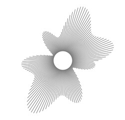 Circular audio visualization featuring intricate wavy line patterns that represent various sound frequencies and rhythms.