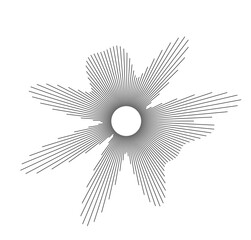 Circular audio visualization featuring intricate wavy line patterns that represent various sound frequencies and rhythms.