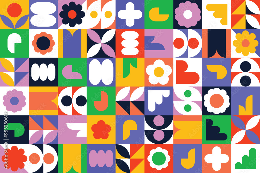 Aufkleber Flat abstract geometric pattern