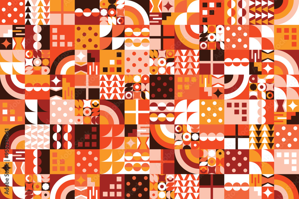 Aufkleber flat abstract geometric pattern