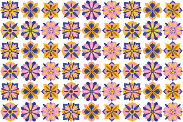 Flat geometric floral pattern