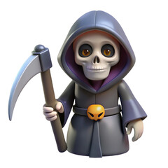 Spooky Halloween Grim Reaper with Scythe Perfect for Halloween Theme Decor and Parties
