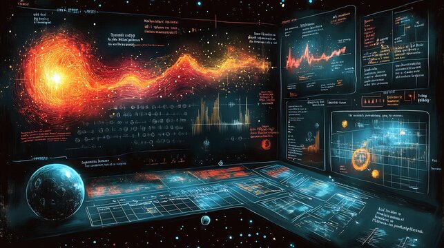 Illustrated mind map the role of probability in quantum mechanics detailing wave functions and statistical interpretation