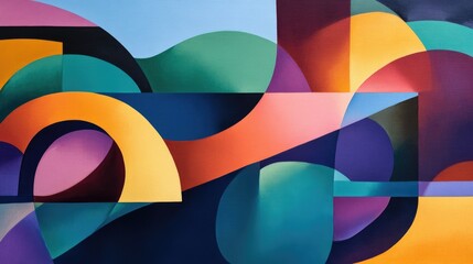 Obraz premium Abstract Geometric Shapes with Vivid Colors