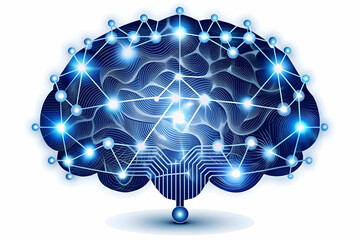 Futuristic AI Brainwave and Financial Growth Frame Concept: Cognitive Power of AI Driving Economic Growth with Cost Management - Stock Photo