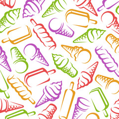 Background ice cream set. Collection icon ice cream. Vector
