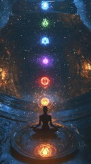 Obraz premium Enlightenment and Inner Peace Through Meditation.