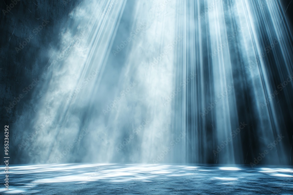 Aufkleber a serene water scene illuminated by gentle rays of light, creating a tranquil atmosphere perfect for