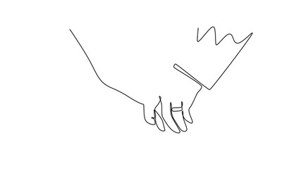 One continuous line drawing of reading book concept. Full length animation illustration. High quality 4k footage.