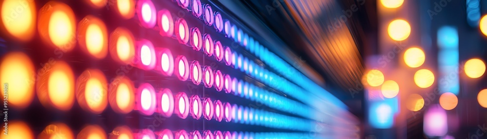 Aufkleber vibrant led lights create an energetic atmosphere with colorful hues in this dynamic and visually st