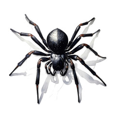 Obraz premium Black Tarantula Spider with White Web Detail
