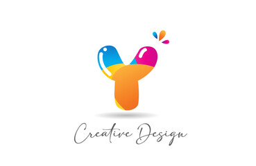 coloured Y letter alphabet logo icon colorful design suitable for a company or business