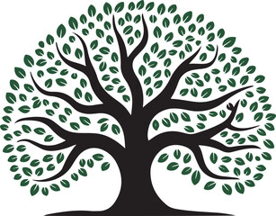 Tree Logo Vector Art roots mangrove tree illustration isolated white background