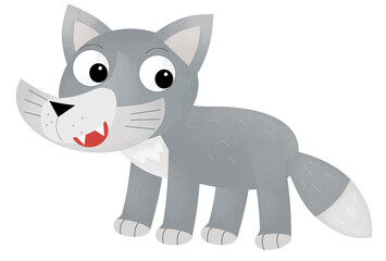 Cartoon funny forest animal bird owl flying isolated illustration for kids