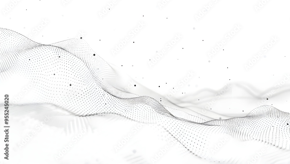 Poster white background with a polygon mesh grid.