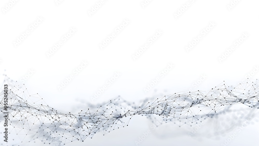 Poster white background with a polygon mesh grid.