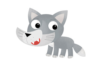 Cartoon funny forest animal bird owl flying isolated illustration for kids