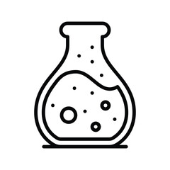 chemistry lab flask icon line vector design
