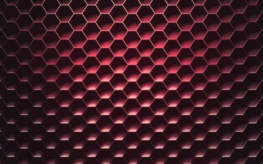 Red hexagon pattern. Abstract background with repeating hexagon shapes in red shades.