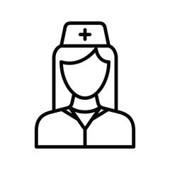 nurse woman icon line vector design