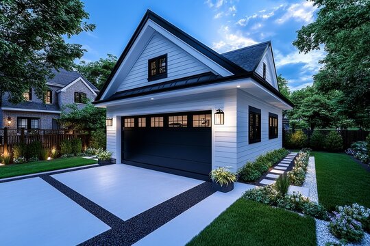 Garage expansion and construction are depicted in a detailed blueprint of a garage addition that provides extra space for vehicles, storage, and hobbies