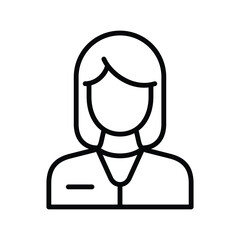 female hospital worker line vector icon
