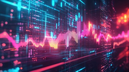 A futuristic image of a stock market graph, with glowing lines and digital elements, suggesting the potential of technology in financial trading.