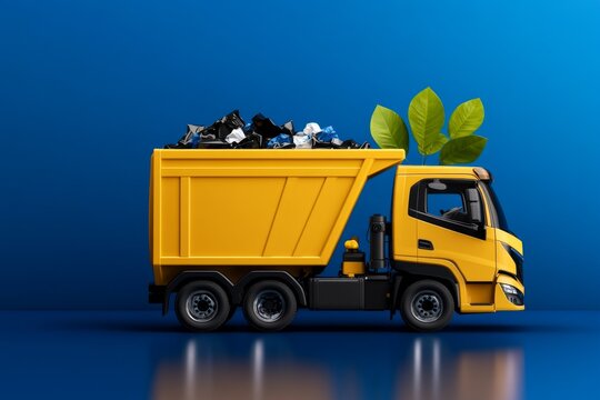 Garbage management economic impact is illustrated in a minimalist design focusing on the cost-effectiveness and job creation potential of waste management systems