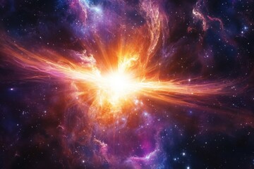 Amazing creation of quasars, lively energy connected to our star, stunning light display