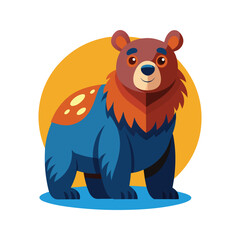 Bear cartoon color illustration design